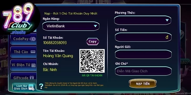 quy trinh nap tien tieu chuan Quy trình nạp tiền đúng tiêu chuẩn